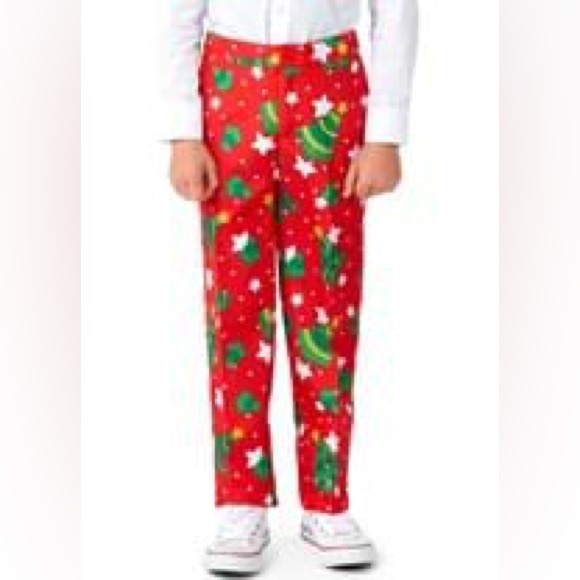 NWOT Suitmeister Christmas Trees Stars Red for Boys Size: Large - Picture 2 of 5
